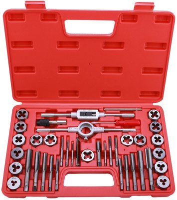 40-Piece Tap and Die Set - SAE Inch Sizes | Essential Threading Tool with Storage Case