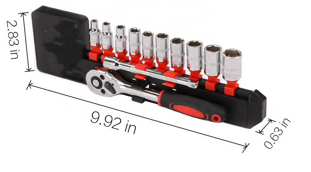 12pcs 3/8" Dr short socket set and Metric Ratchet Wrench tool for car repair