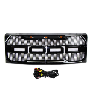 Factory Black Grill W/Amber Lights Letters Front Bumper Grills for Ford F150 2009-2014 Grille